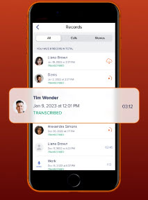 Call Recorder iCaller transcribed calls