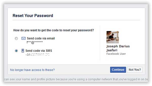 Use the Forgot Password Restoration Method to find private messages on Facebook for free