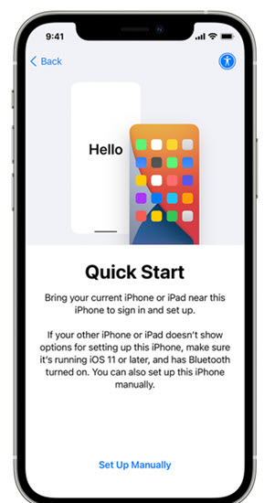 Use QuickStart to Clone iPhone