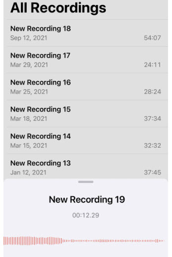 Voice Memos new recording