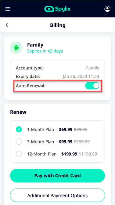 Auto renew