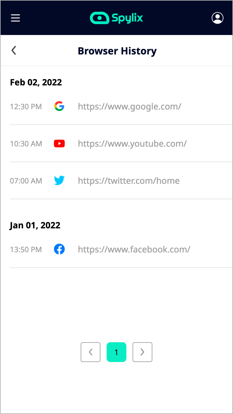 View the Android browsing history