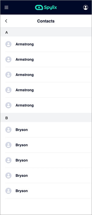 Spylix iOS Contact Tracking