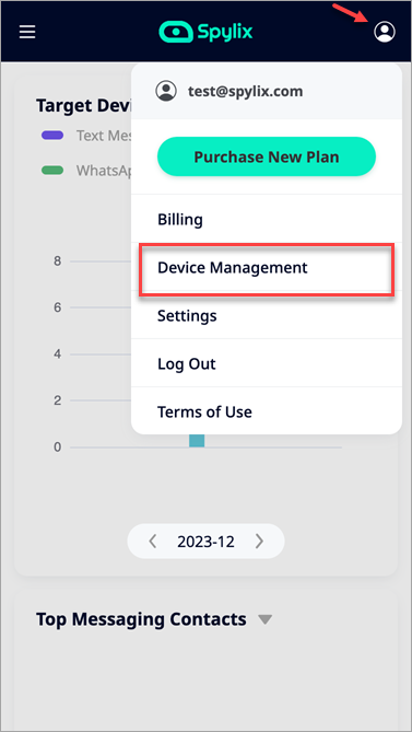 Menu device management