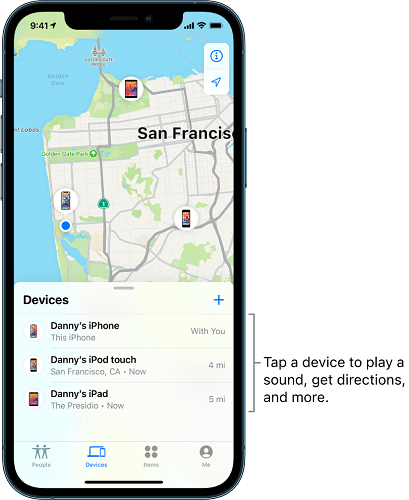 Check the Phone Location at the Find My Interface