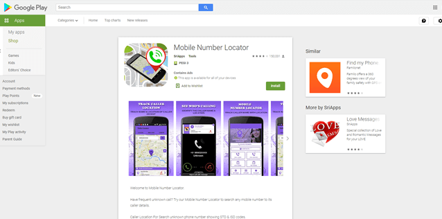 Download Mobile Number Locator in Google Play Store to Locate A Cell Phone Online for Free