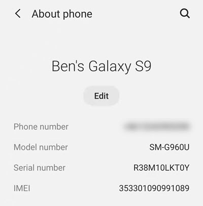 Phone IMEI Number