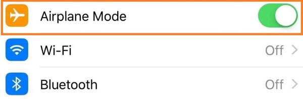 turn location off by Turning on Airplane Mode