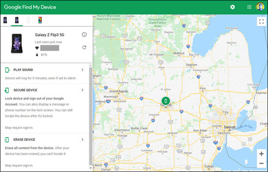 Track the child’s Android phone via Find My Device