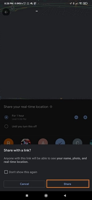 Track with Google Maps Location Sharing Share with A Link