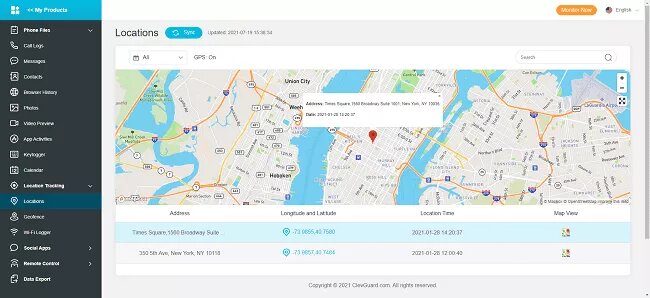 Use ClevGuard Dashboard to Monitor Target Phone