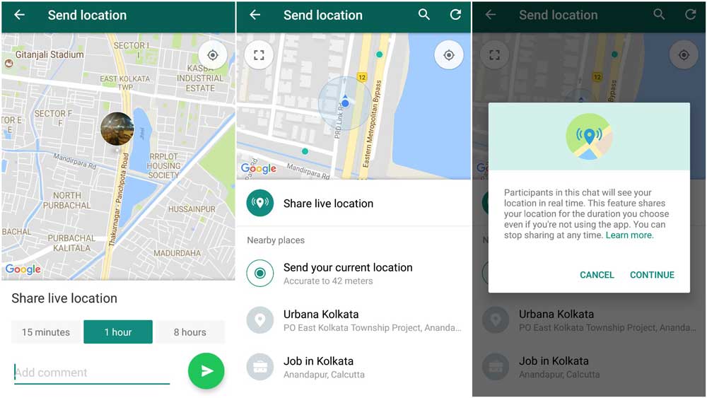WhatsApp Live Location for Tracking a Phone Number on Google Map