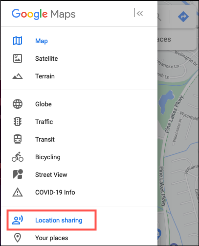 Access the Location Sharing feature on Google Maps to track a person