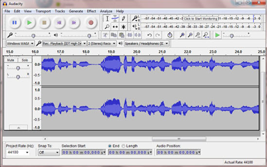 Audacity ses kayıt programı