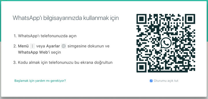 QR kod okutarak WhatsApp konuşmalarına eriş